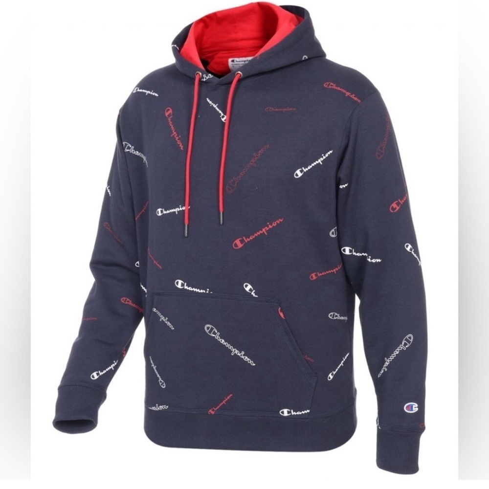 Champion Power Blend All Over Logo Hoodie - HP